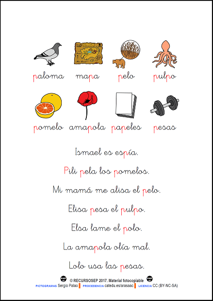 Resultado de imagen de LECTURA LETRA P