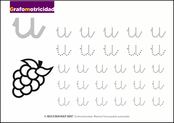 Grafomotricidad Fichas Vocales Minusculas U