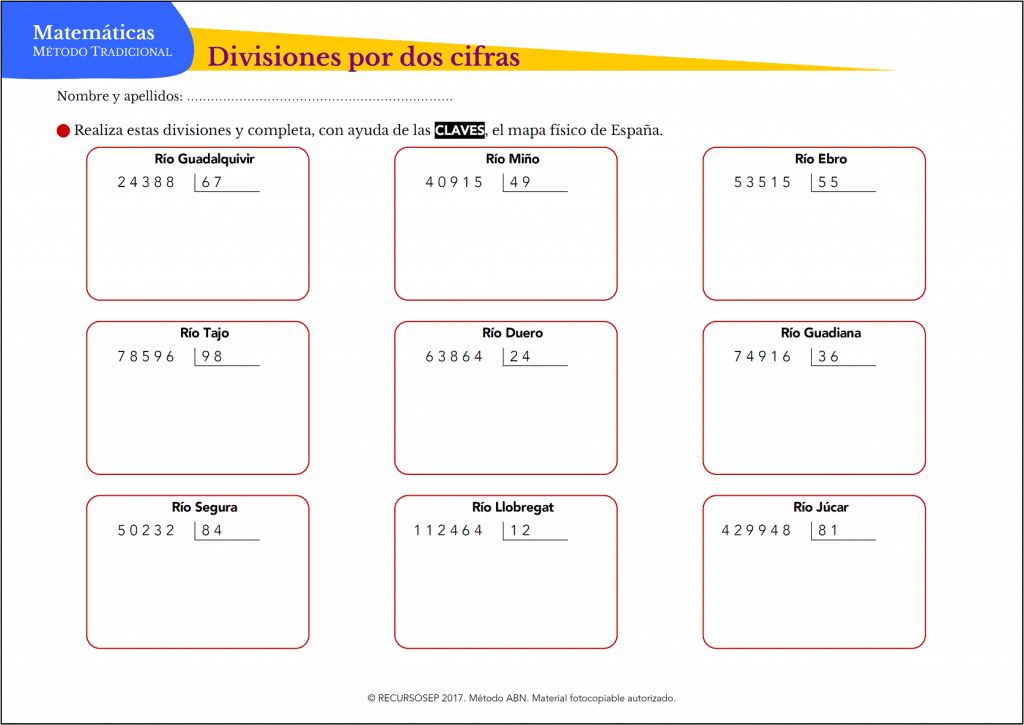 Divisiones Por Dos Cifras Operaciones Tradicional 1789