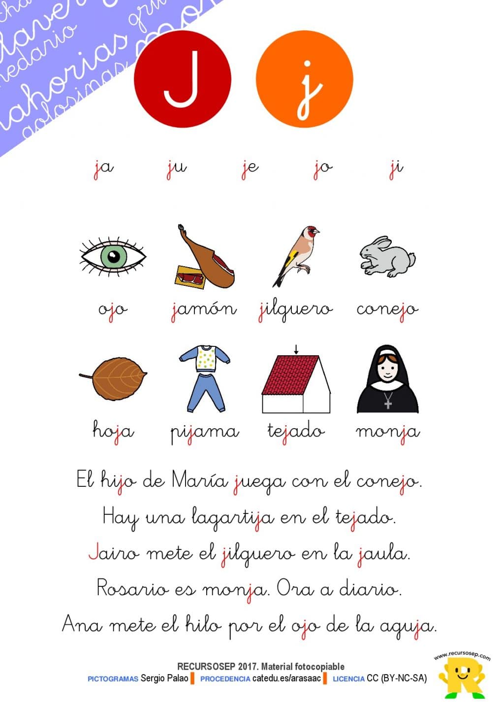 Actividades Con La Letra J