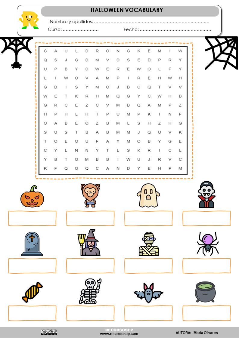 Sopa De Letras De Halloween sopa letras halloween