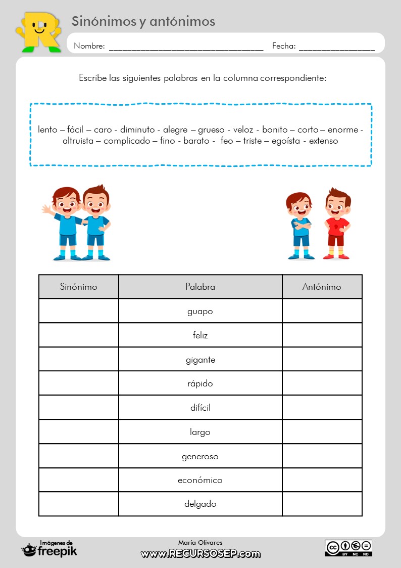 Sinónimos Y Antónimos 1